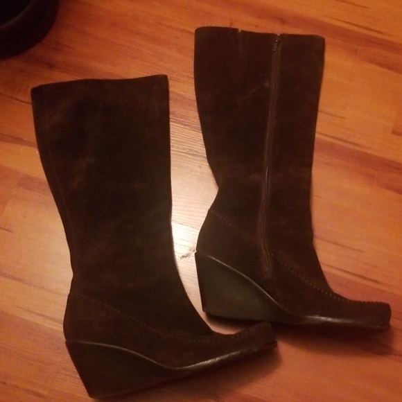 AEROSOLES Shoes - Aerosoles Chocolate Brown Wedge Heel Boots